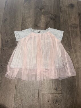 BCBGirls Gray Tee with Pink Tulle Overlay Dress